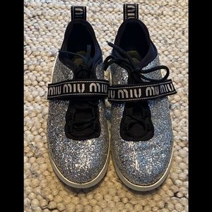 miu miu glitter run sneaker